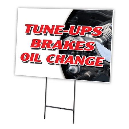 Tune Ups Brakes Oil Cha Yard Sign & Stake Outdoor Plastic Coroplast Window